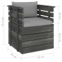 Garden armchair with pine wood cushions by vidaXL, Modular outdoor sofas - Ref: Foro24-3061720, Price: 100,88 €, Discount: %