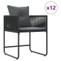 Conjunto de Comedor de Jardín 13 pcs Negro Acero