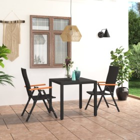 3-teiliges Garten-Essset in Schwarz und Braun von vidaXL, Gartensets - Ref: Foro24-3060082, Preis: 295,95 €, Rabatt: %