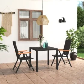 3-teiliges Garten-Essset in Schwarz und Braun von vidaXL, Gartensets - Ref: Foro24-3060082, Preis: 290,90 €, Rabatt: %