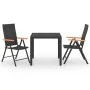 Garden dining set 3 pieces black and brown by vidaXL, Garden sets - Ref: Foro24-3060082, Price: 295,74 €, Discount: %