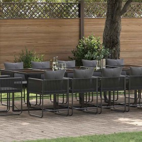 Conjunto de Comedor de Jardín 15 pcs Negro Acero