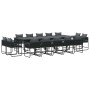 Conjunto de Comedor de Jardín 15 pcs Negro Acero