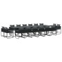 Conjunto de Comedor de Jardín 17 pcs Negro Acero