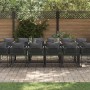 Conjunto de Comedor de Jardín 17 pcs Negro Acero