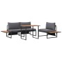 Conjunto de Comedor de Jardín 3 pcs Antracita Acero