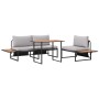 Conjunto de Comedor de Jardín 3 pcs Gris claro Acero