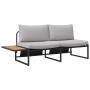 Conjunto de Comedor de Jardín 3 pcs Gris claro Acero