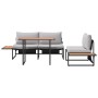 Conjunto de Comedor de Jardín 3 pcs Gris claro Acero