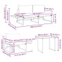 Conjunto de Comedor de Jardín 3 pcs Gris claro Acero