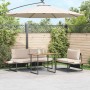 Conjunto de Comedor de Jardín 3 pcs Taupé Acero