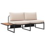 Conjunto de Comedor de Jardín 3 pcs Taupé Acero