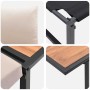 Conjunto de Comedor de Jardín 3 pcs Taupé Acero