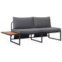 Conjunto de Comedor de Jardín 3 pcs Antracita Acero