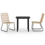 3-piece garden dining set synthetic rattan and glass by vidaXL, Garden sets - Ref: Foro24-3060237, Price: 323,97 €, Discount: %