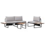 Conjunto de Comedor de Jardín 3 pcs Gris claro Acero
