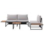 Conjunto de Comedor de Jardín 3 pcs Gris claro Acero
