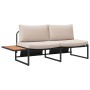 Conjunto de Comedor de Jardín 3 pcs Taupé Acero