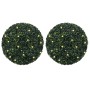 Bolas de boj artificial con luces LED 2 unidades 52 cm