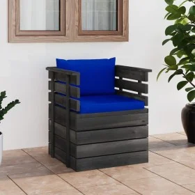 Garden armchair with pine wood cushions by vidaXL, Modular outdoor sofas - Ref: Foro24-3061729, Price: 93,67 €, Discount: %