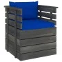 Gartensessel mit Kissen aus Kiefernholz von vidaXL, Modulare Sofas für den Außenbereich - Ref: Foro24-3061729, Preis: 93,57 €...