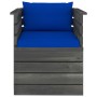 Sillón de jardín con cojines madera de pino de vidaXL, Sofás modulares de exterior - Ref: Foro24-3061729, Precio: 96,17 €, De...
