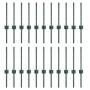 Postes de cerca Manual 22 pcs Verde 80 cm Acero