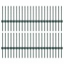 Postes de cerca Manual 44 pcs Verde 80 cm Acero