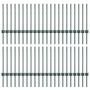 Postes de cerca Manual 44 pcs Verde 100 cm Acero