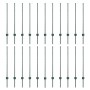 Postes de cerca Manual 22 pcs Verde 140 cm Acero