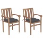 Gartenstühle 2 Stk. Teakholz mit anthrazitgrauen Kissen von vidaXL, Gartenstühle - Ref: Foro24-3062223, Preis: 254,28 €, Raba...