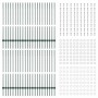 Postes de cerca Manual 44 pcs Verde 160 cm Acero