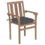 Garden chairs 2 units teak wood with anthracite gray cushions by vidaXL, Garden chairs - Ref: Foro24-3062223, Price: 249,07 €...