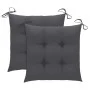 Garden chairs 2 units teak wood with anthracite gray cushions by vidaXL, Garden chairs - Ref: Foro24-3062223, Price: 249,07 €...