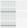 Postes de cerca Manual 44 pcs Verde 180 cm Acero
