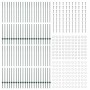 Postes de cerca Manual 44 pcs Verde 200 cm Acero