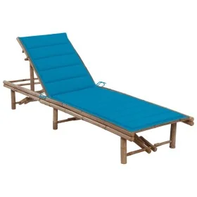 Garden lounger with bamboo cushion by vidaXL, Loungers - Ref: Foro24-3061636, Price: 206,09 €, Discount: %
