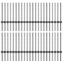 Postes de cerca Manual 44 pcs Gris 100 cm Acero