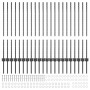 Postes de cerca Manual 44 pcs Gris 140 cm Acero