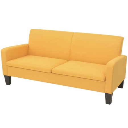 Sofá de 3 plazas 180x65x76 cm amarillo en Sofás | Comprar online en Foro24