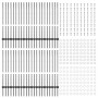 Postes de cerca Manual 88 pcs Gris 140 cm Acero