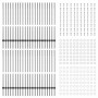 Postes de cerca Manual 88 pcs Gris 160 cm Acero