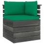 Corner sofa made of garden pallets with pine wood cushions by vidaXL, Modular outdoor sofas - Ref: Foro24-3061652, Price: 103...
