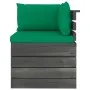 Corner sofa made of garden pallets with pine wood cushions by vidaXL, Modular outdoor sofas - Ref: Foro24-3061652, Price: 103...