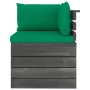 Ecksofa aus Gartenpaletten mit Kissen aus Kiefernholz von vidaXL, Modulare Sofas für den Außenbereich - Ref: Foro24-3061652, ...