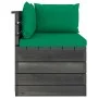 Corner sofa made of garden pallets with pine wood cushions by vidaXL, Modular outdoor sofas - Ref: Foro24-3061652, Price: 103...