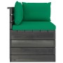 Ecksofa aus Gartenpaletten mit Kissen aus Kiefernholz von vidaXL, Modulare Sofas für den Außenbereich - Ref: Foro24-3061652, ...
