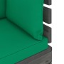 Ecksofa aus Gartenpaletten mit Kissen aus Kiefernholz von vidaXL, Modulare Sofas für den Außenbereich - Ref: Foro24-3061652, ...