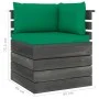 Corner sofa made of garden pallets with pine wood cushions by vidaXL, Modular outdoor sofas - Ref: Foro24-3061652, Price: 103...
