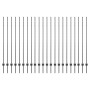 Postes de cerca Manual 44 pcs Gris 200 cm Acero